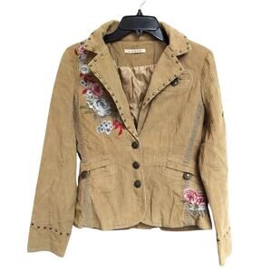 Calix Floral Embroidered Corduroy Jacket – Cottagecore Western Vibes S